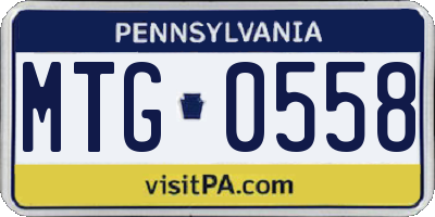PA license plate MTG0558