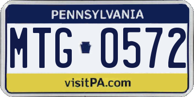 PA license plate MTG0572