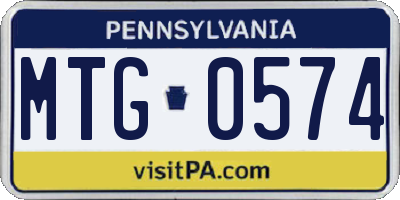 PA license plate MTG0574