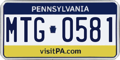 PA license plate MTG0581