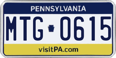PA license plate MTG0615