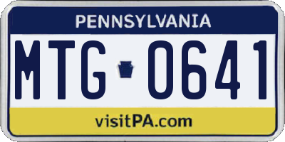PA license plate MTG0641