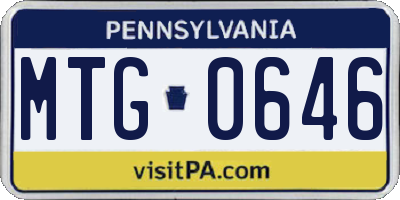 PA license plate MTG0646