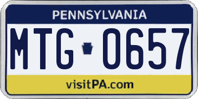 PA license plate MTG0657