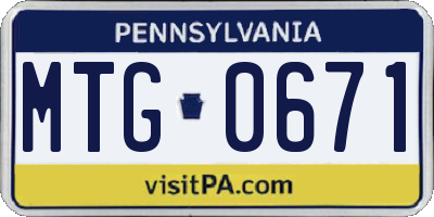 PA license plate MTG0671