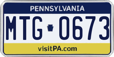 PA license plate MTG0673