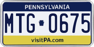 PA license plate MTG0675