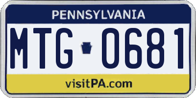 PA license plate MTG0681