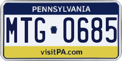 PA license plate MTG0685