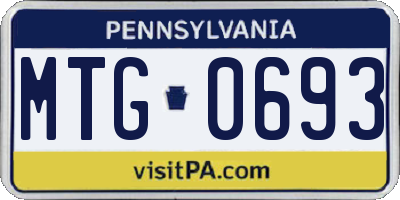 PA license plate MTG0693