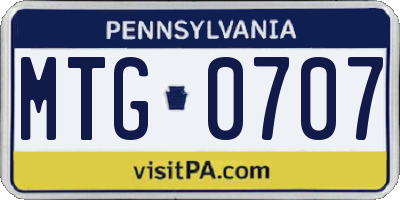 PA license plate MTG0707