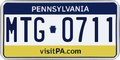 PA license plate MTG0711