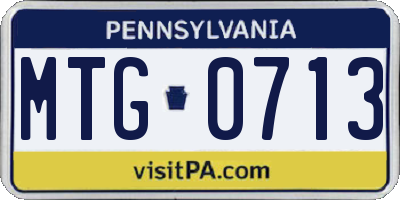 PA license plate MTG0713