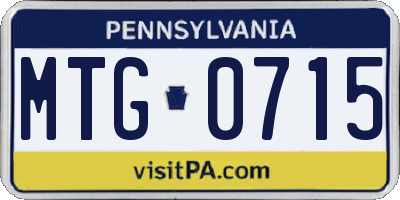 PA license plate MTG0715