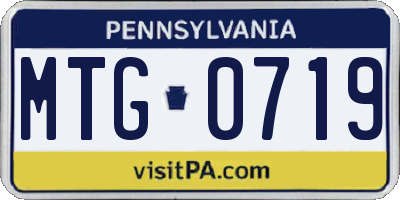 PA license plate MTG0719