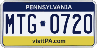 PA license plate MTG0720