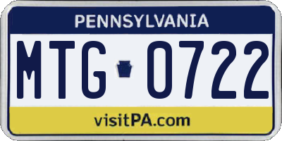 PA license plate MTG0722
