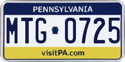 PA license plate MTG0725