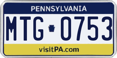 PA license plate MTG0753