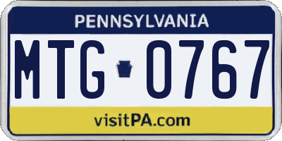 PA license plate MTG0767