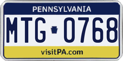 PA license plate MTG0768