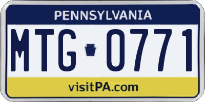 PA license plate MTG0771