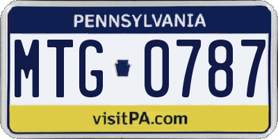 PA license plate MTG0787