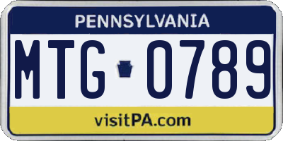 PA license plate MTG0789