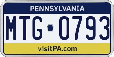PA license plate MTG0793