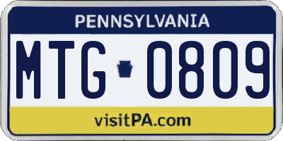 PA license plate MTG0809