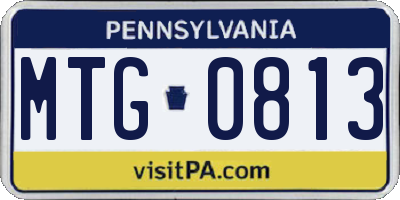 PA license plate MTG0813