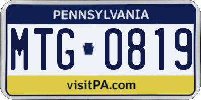 PA license plate MTG0819