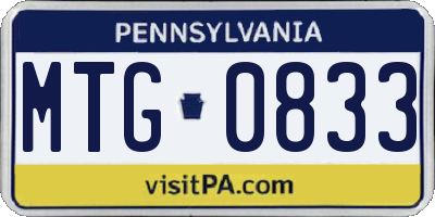 PA license plate MTG0833