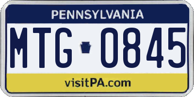 PA license plate MTG0845
