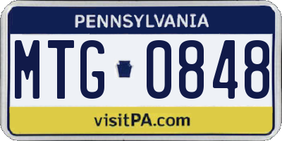 PA license plate MTG0848