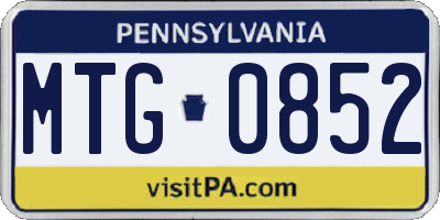 PA license plate MTG0852