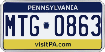PA license plate MTG0863