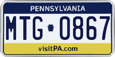 PA license plate MTG0867
