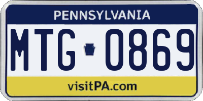 PA license plate MTG0869