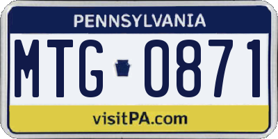 PA license plate MTG0871