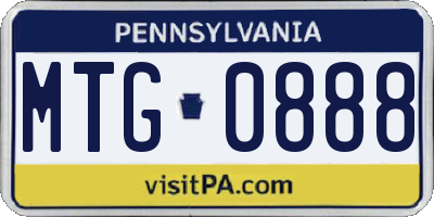 PA license plate MTG0888