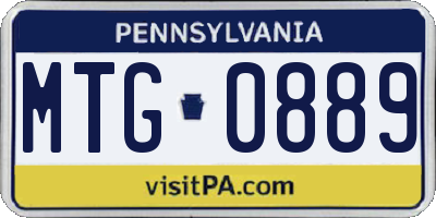 PA license plate MTG0889