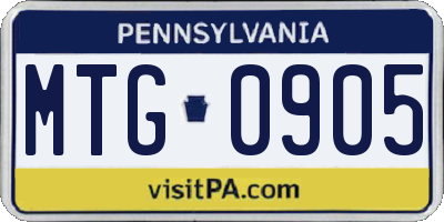 PA license plate MTG0905
