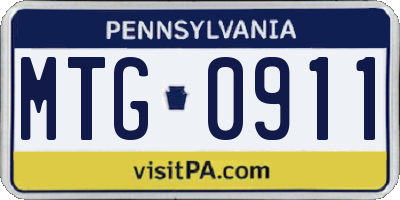 PA license plate MTG0911