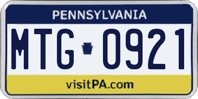 PA license plate MTG0921