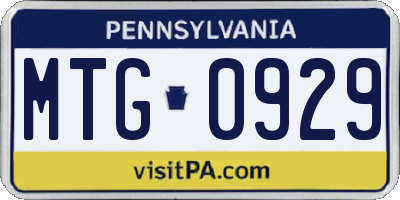 PA license plate MTG0929