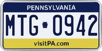 PA license plate MTG0942