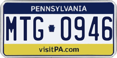 PA license plate MTG0946