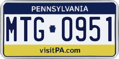 PA license plate MTG0951