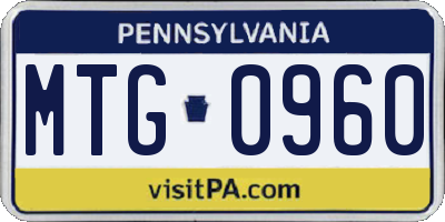 PA license plate MTG0960